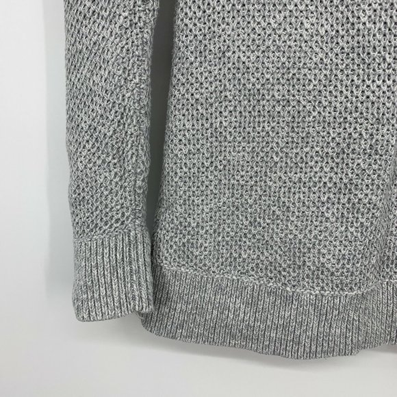 Ann Taylor LOFT Sweater Gray Pullover Knit Crew Neck Split Back - Picture 4 of 9